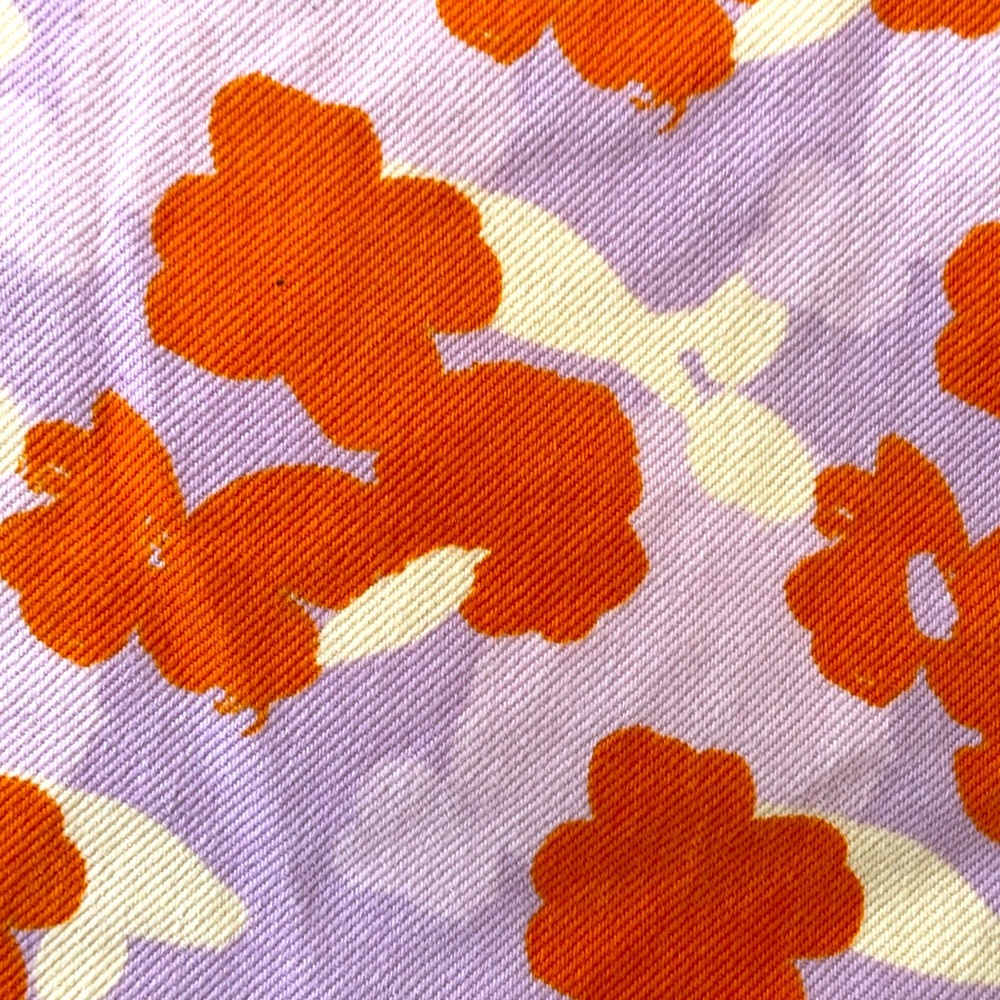 Zara NWOT “The 90s Short ” in Poppy Flower Lilac & Orange Cotton Print Size 10 - Picture 2 of 6
